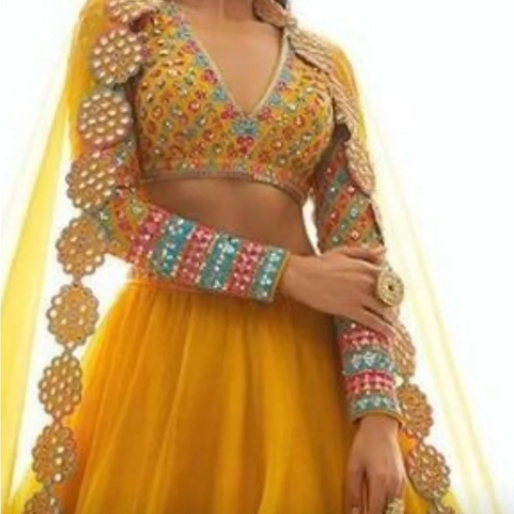 dresses-mustard-indian-lengha-poshmark